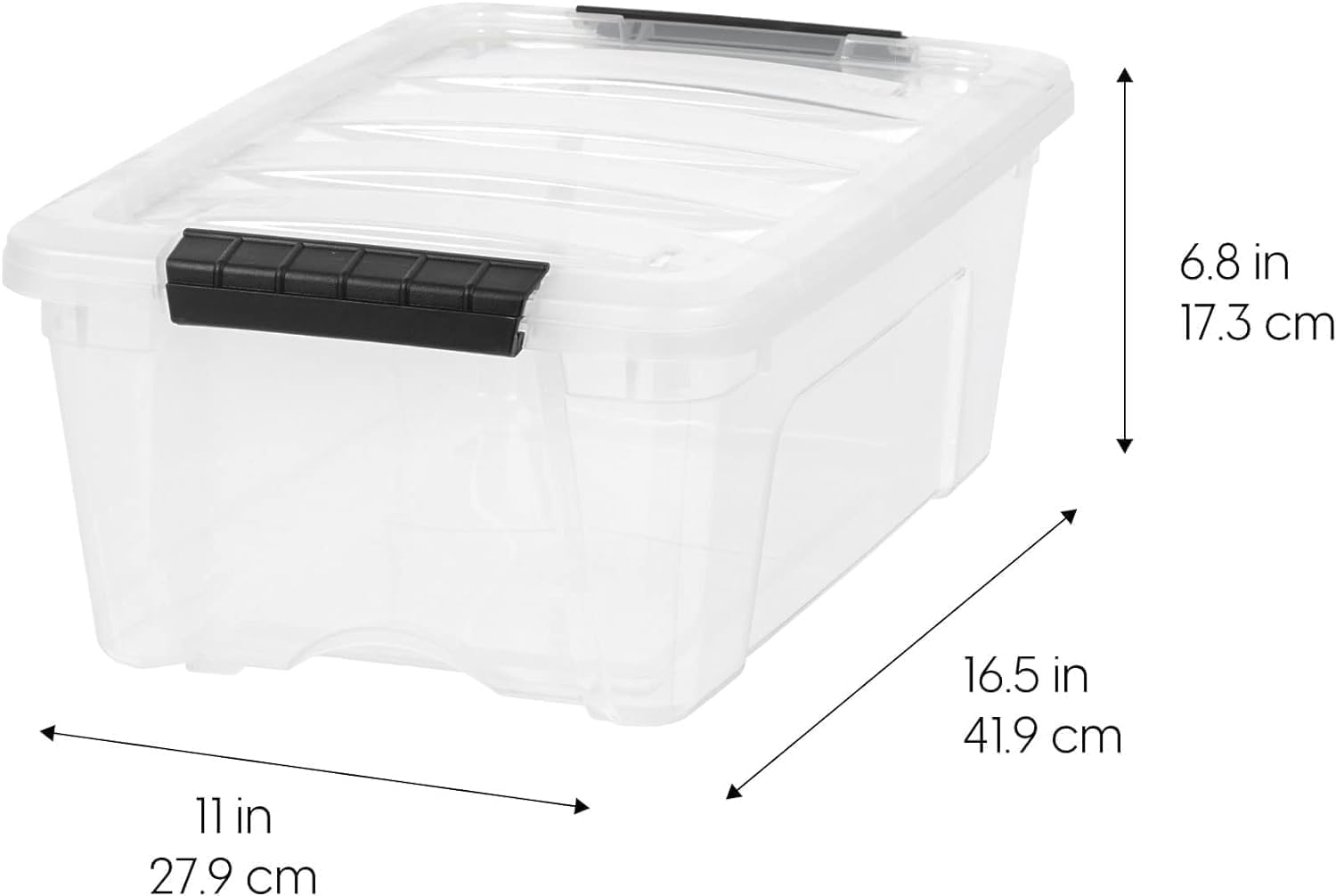 IRIS USA 4-Pack 13 Quart Storage Bins with Lids. Clear | Transparent design makes contents easy to find. Ideal for shoes. photos. documents. and small essentials. Nestable design - Image 2