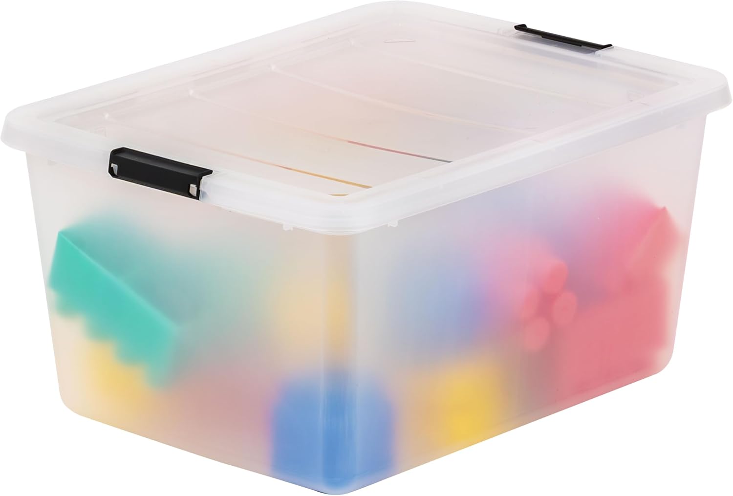 IRIS USA 6-Pack 32 Quart Clip Box with Latching Lid | Latching lid secures office and household supplies. Stackable. nestable design maximizes storage space - Image 7
