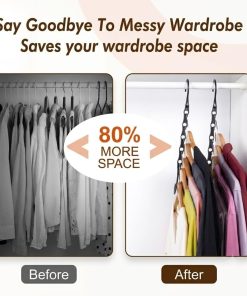 Alternative view of HOUSE DAY 10 Pack Space Saving Hangers. Black. Premium Smart Hanger | Closet Organizers and Storage. Sturdy Cascading Hangers with 5 Holes for Heavy Clothes. College Dorm Room Essentials