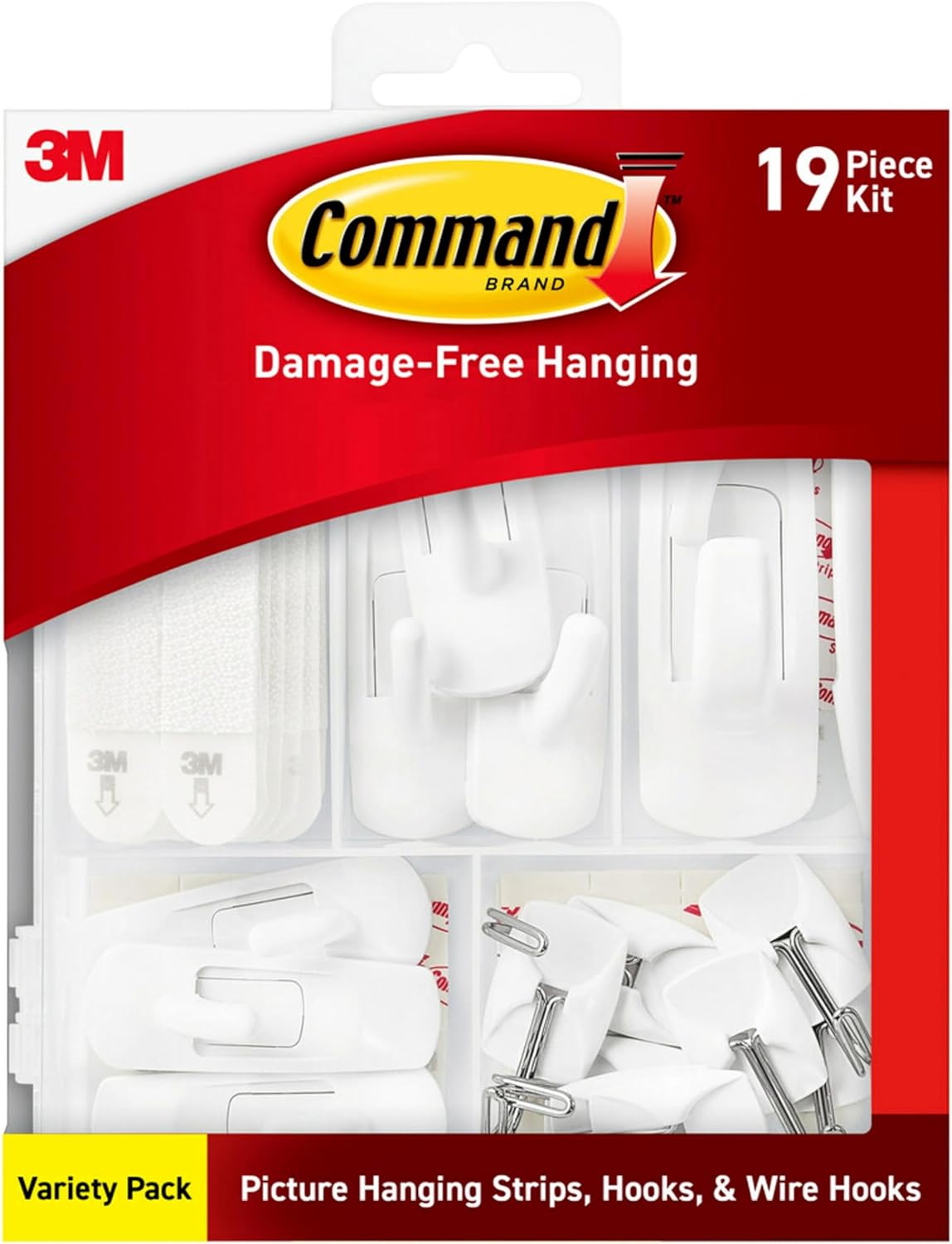 Command General Purpose Variety Kit. Hangs Up to 19 Items. Organize Damage-Free